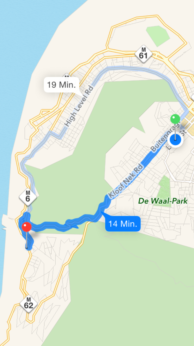 Camps Bay directions.