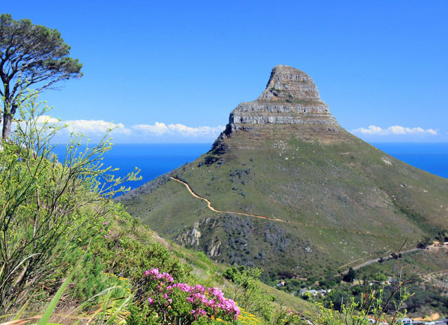 Cape Town Lion's Head from Table Mountain.